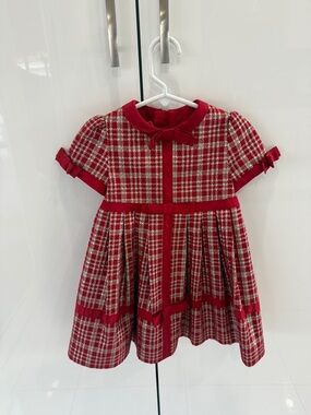 Carrera Red and White Plaid Girls' Formal Dress